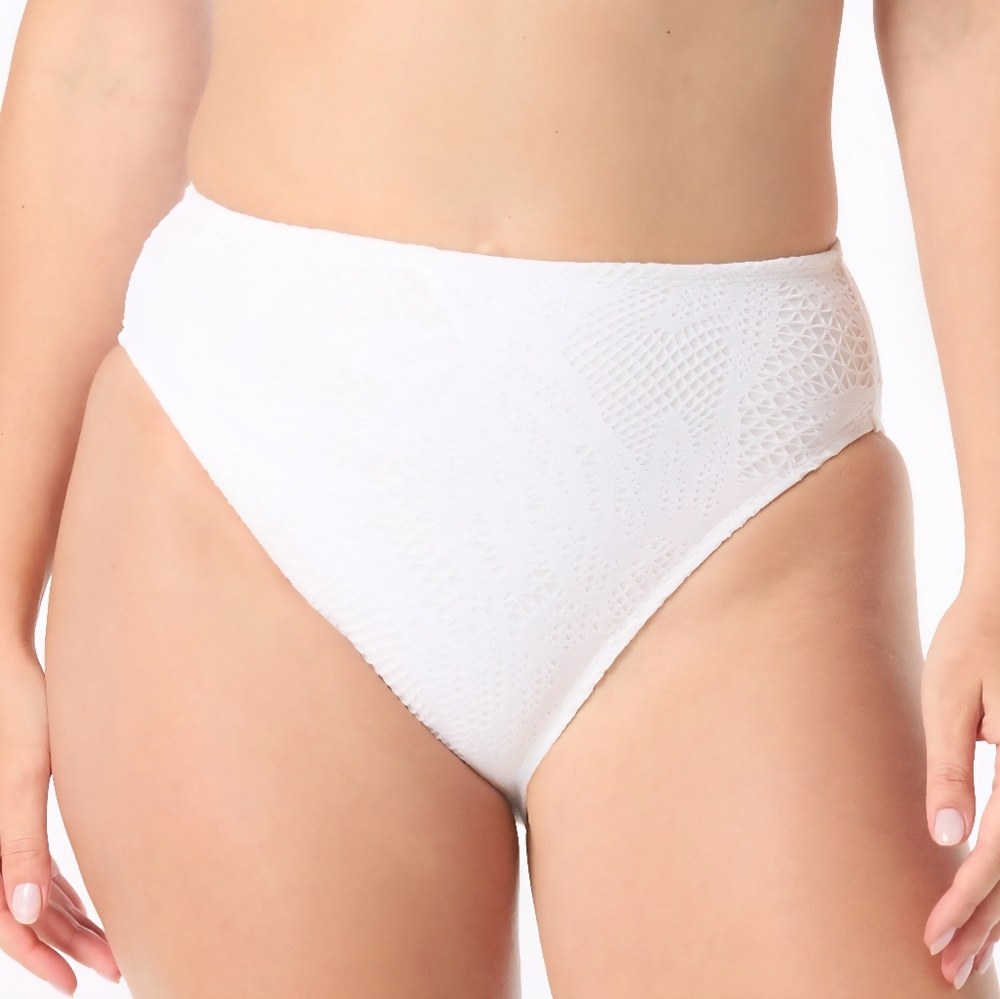 Coco Reef High Esteem High Leg High Waist Bikini Bottom - Wild Palm Crochet, Lar